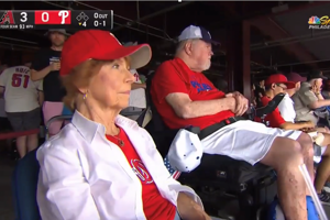 Kruk the father teaching his son about baseball